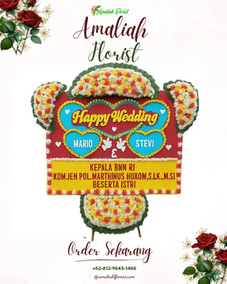 Papan Bunga Pernikahan Nisam Antara